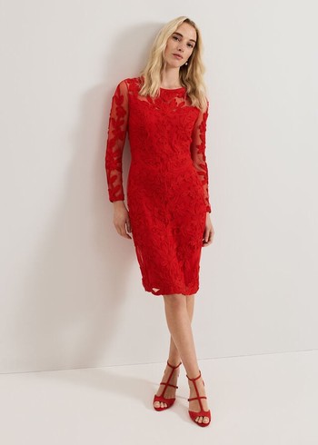 Phase Eight Navida Dress Red USA | 4251960-KP